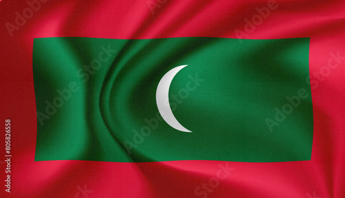 Free Download Maldives flag national flag in the wind illustration image - GFXLoad