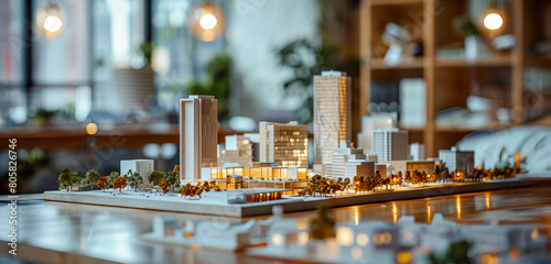 A model of a city is on a table