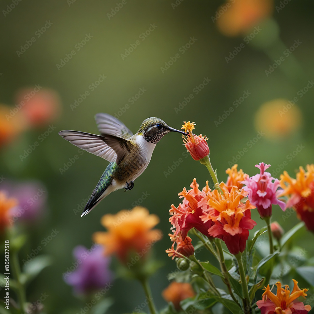 Fototapeta premium beautiful Hummingbird AI-generated images
