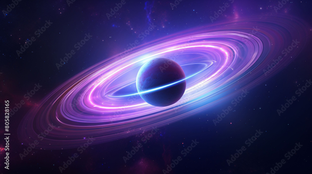 Obraz premium Futuristic universe galaxy planet starry sky, planet starry sky metaverse science and technology future aerospace concept