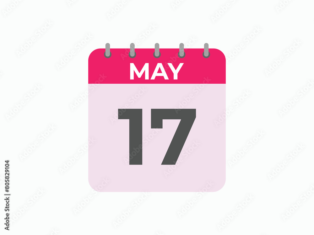 May 17 calendar reminder. 17 May daily calendar icon template. Calendar 17 May icon Design template. Vector illustration
May 17 calendar reminder. 17 May daily calendar icon template. Calendar 17 May icon Design template. Vector illustration