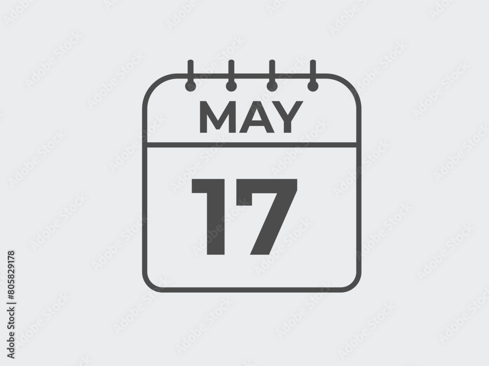 May 17 calendar reminder. 17 May daily calendar icon template. Calendar 17 May icon Design template. Vector illustration
May 17 calendar reminder. 17 May daily calendar icon template. Calendar 17 May icon Design template. Vector illustration