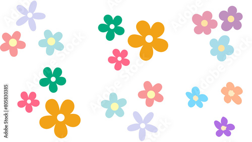 Flowers pattern vector  colorful flowers 