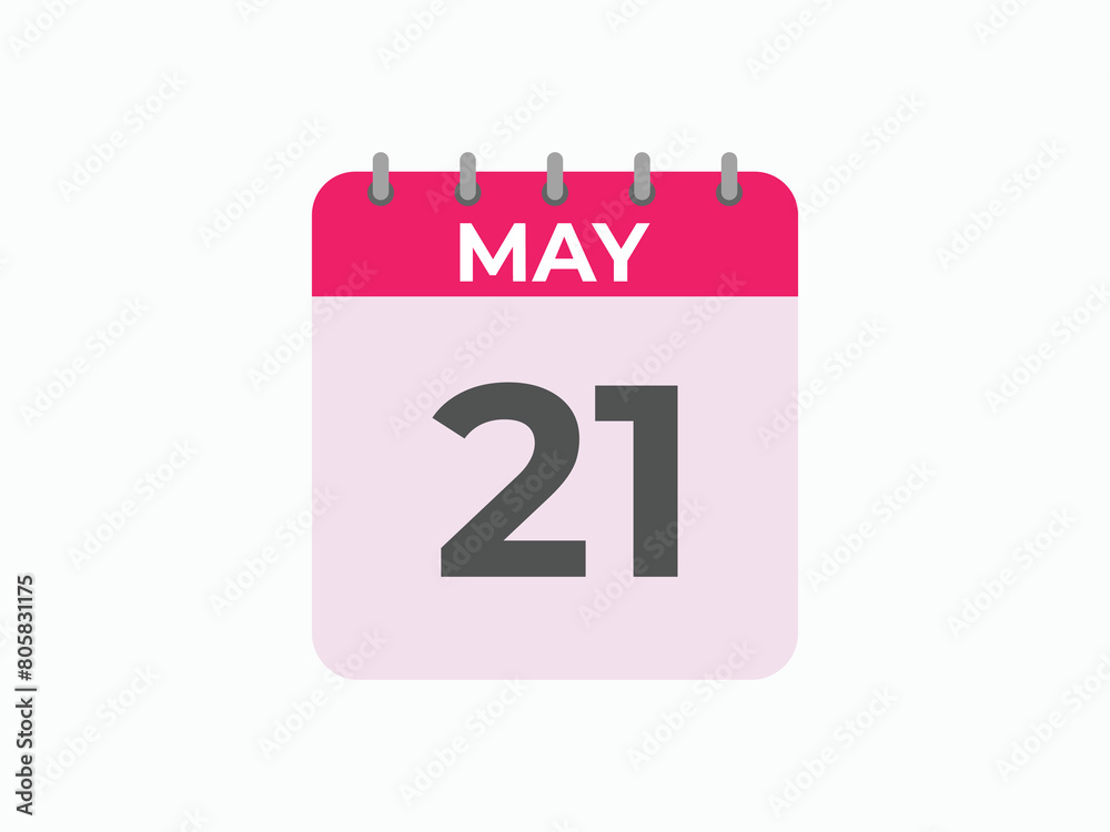 MobilMay 21 calendar reminder. 21 May daily calendar icon template. Calendar 21 May icon Design template. Vector illustration
e