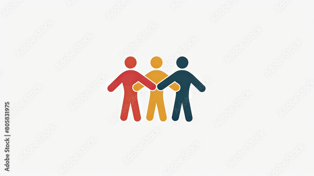 Multicolored paper people chain symbolizing unity and diversity Multicolored paper people chain symbolizing unity and diversity