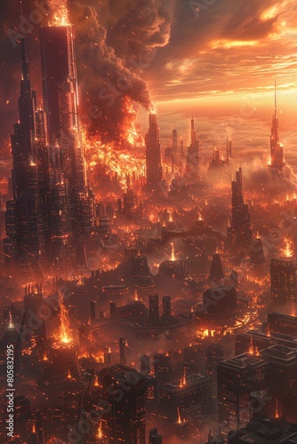 The burning of the advanced metropolis serves as a harsh indication of the urgent environmental issues we face.