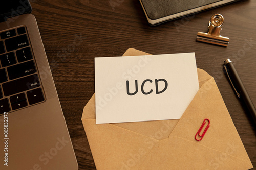 There is word card with the word UCD. It is an abbreviation for User Centered Design as eye-catching image. photo