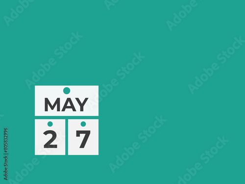 May 27 calendar reminder. 27 May daily calendar icon template. Calendar 27 May icon Design template. Vector illustration 