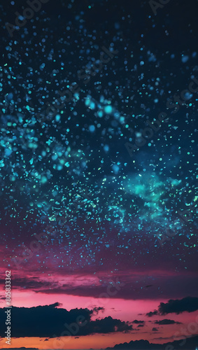 Azure Neon Glow Sky Background