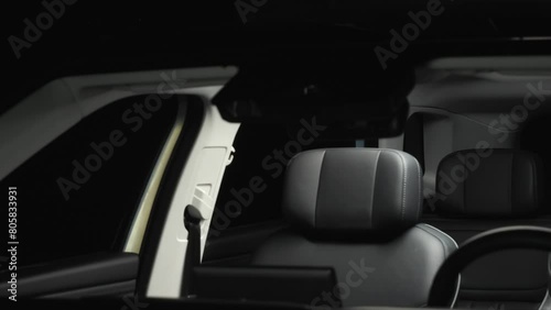 Wallpaper Mural Car interior shot in a black studio. Artificial lighting. Slow camera movement Torontodigital.ca
