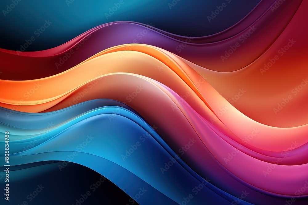 A colorful wave with a red stripe on the left and a yellow stripe on the right A colorful wave with a red stripe on the left and a yellow stripe on the right