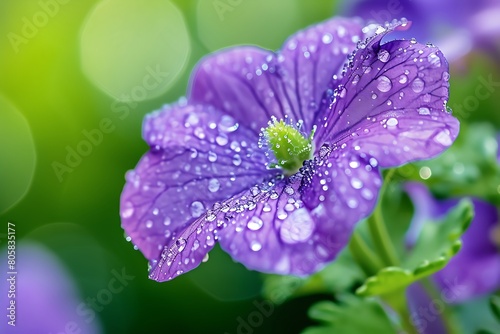 purple flower with water drops © Usman