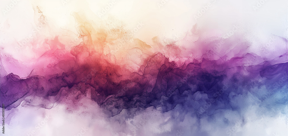 A colorful, abstract painting with a purple A colorful, abstract painting with a purple