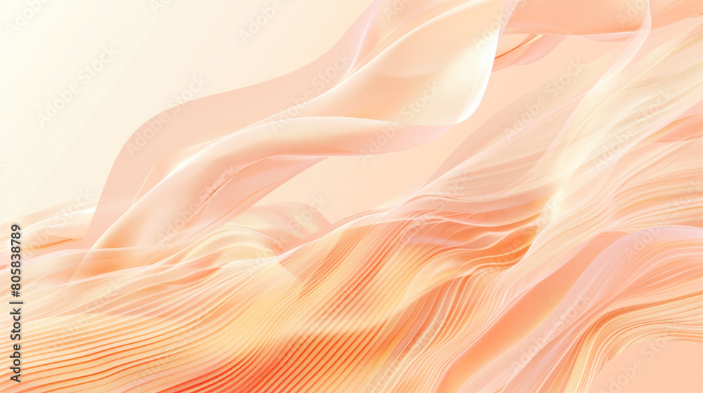 Obraz premium Abstract dreamy minimal pastel artwork in soft peach and pink tones.