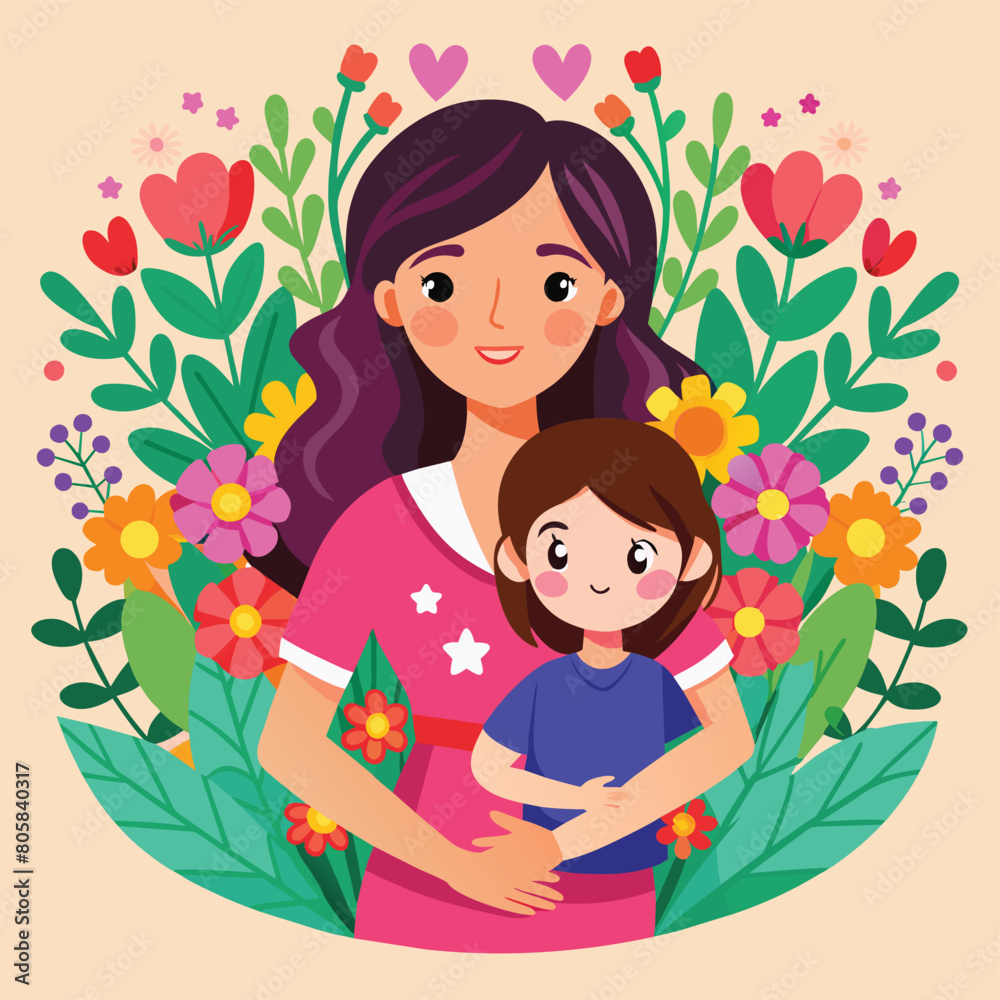 mother's day flat vector art mother's day flat vector art