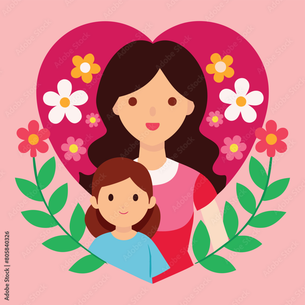 mothers day flat vector illustration