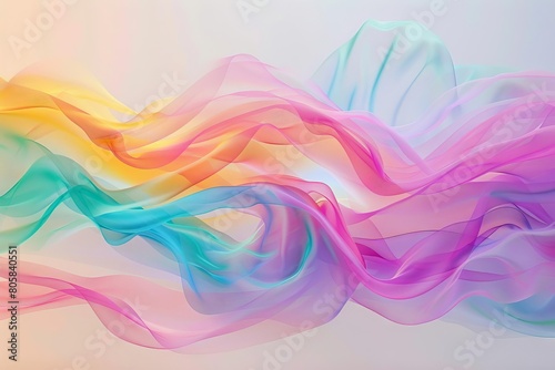 A dynamic GIF showing rainbowcolored waves in constant motion across a minimalist background photo