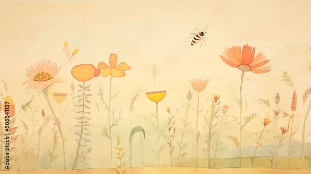 Obraz premium pollination activity, painted visuals