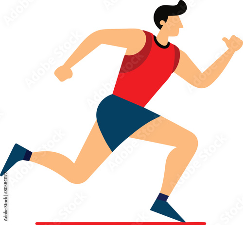 athletic runner flat vector illustration