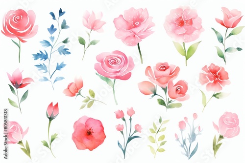 watercolor roses, clipart collection © kamon
