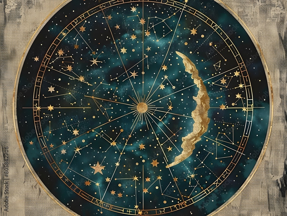 Obraz premium Explore the Symbolism of the Zodiac Constellations and Their Cosmic Mysteries