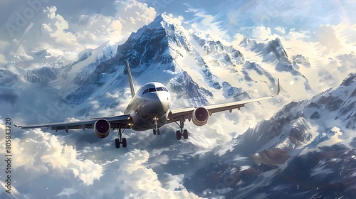 Soaring Aircraft Glides Through Majestic Mountain Landscape with Aviation Insurance Coverage