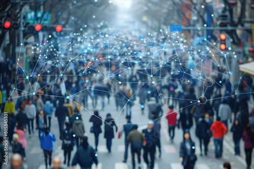 Wallpaper Mural Smart city, line and communication pattern design for networking, connection and society. Torontodigital.ca