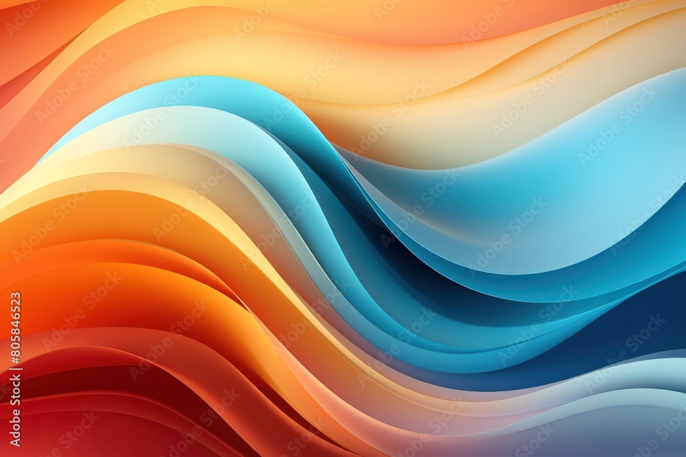 Obraz premium A colorful wave with a red stripe on the left and a yellow stripe on the right