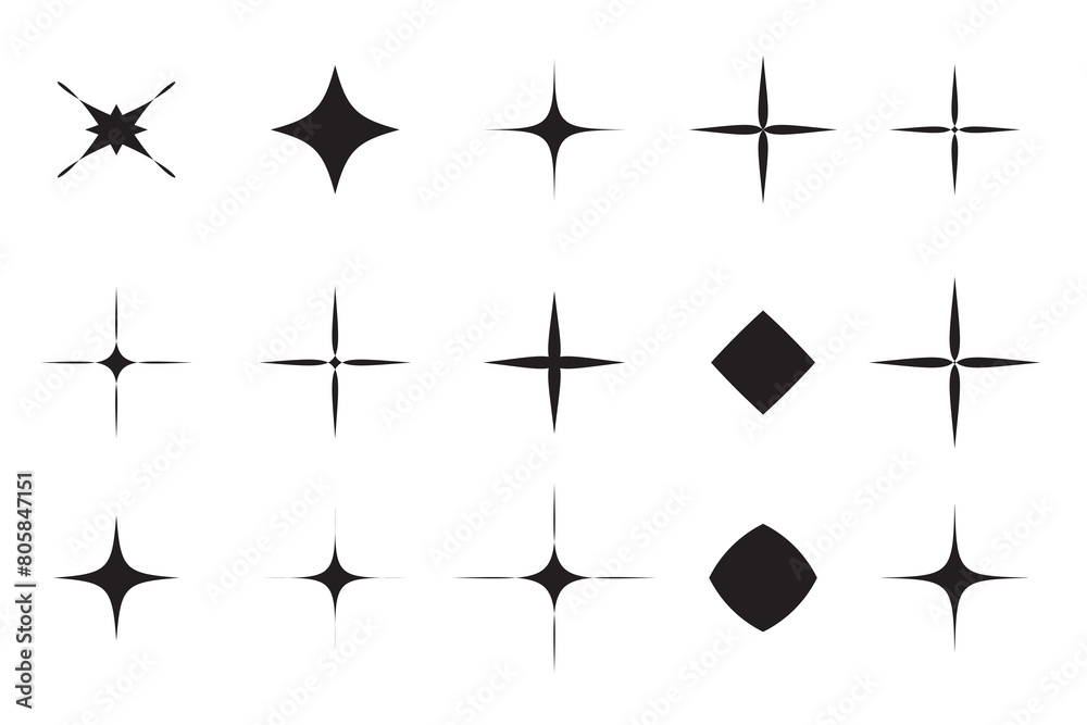Twinkle star. Set of black stars. Set of star sparkling and twinkling cartoon. Vector illustration. Isolated on white background. shining star icons, abstract sparkle black silhouettes. Twinkle star. Set of black stars. Set of star sparkling and twinkling cartoon. Vector illustration. Isolated on white background. shining star icons, abstract sparkle black silhouettes.