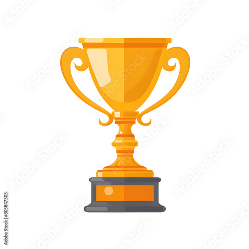 gold trophy cup isolated - flat color