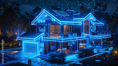 A smart house powered by artificial intelligence and IoT. Witness system development shaping innovative smart building architecture, revolutionizing the way we live