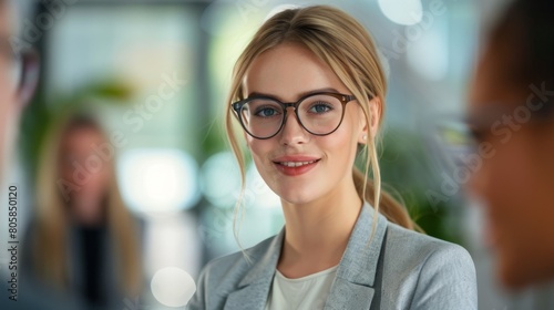 Confident Businesswoman with Glasses