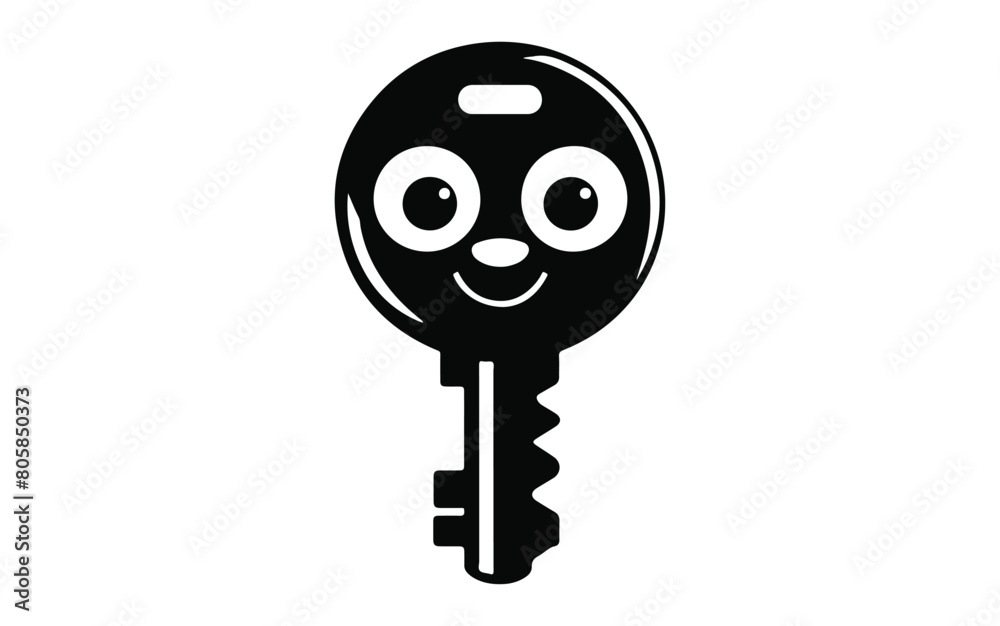 love key, cherry, butterfly, vector