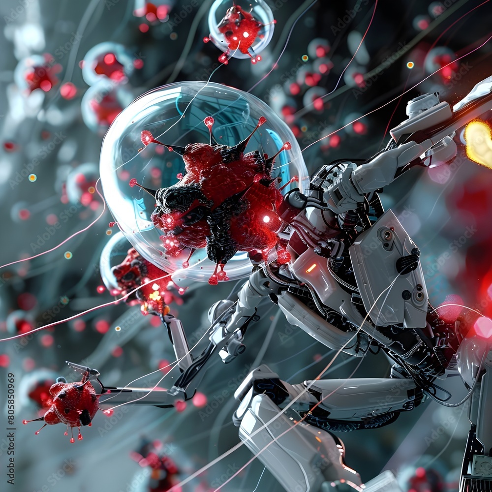 Fototapeta premium Robot Defense Against Infection