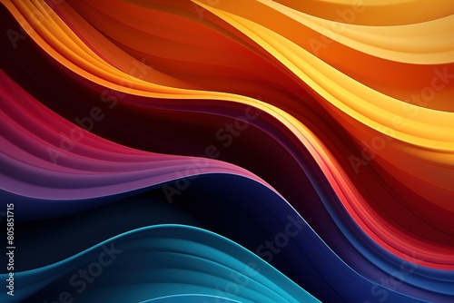 A colorful wave with a red stripe on the left and a yellow stripe on the right