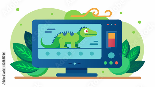 An intuitive monitor that tracks and maintains ideal temperature and humidity for exotic reptiles taking the guesswork out of pet care.. Vector illustration