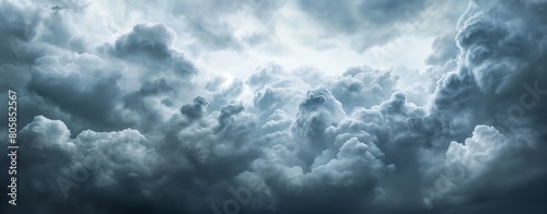 Dramatic Storm Clouds Over Ocean Panorama © Darya