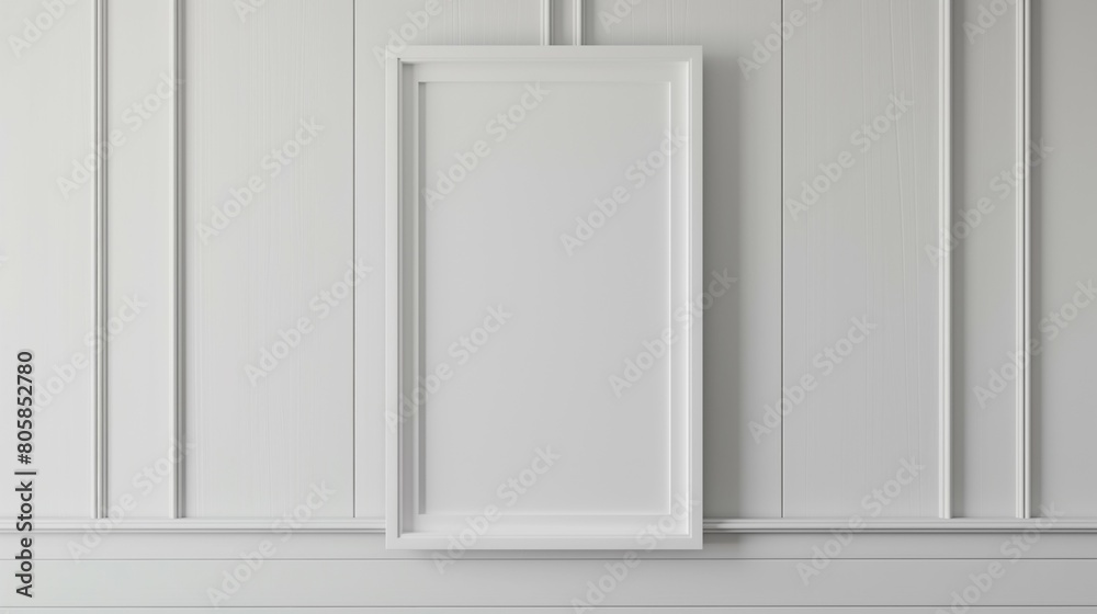 Frame mockup, white wall room interior, 3d render Frame mockup, white wall room interior, 3d render
