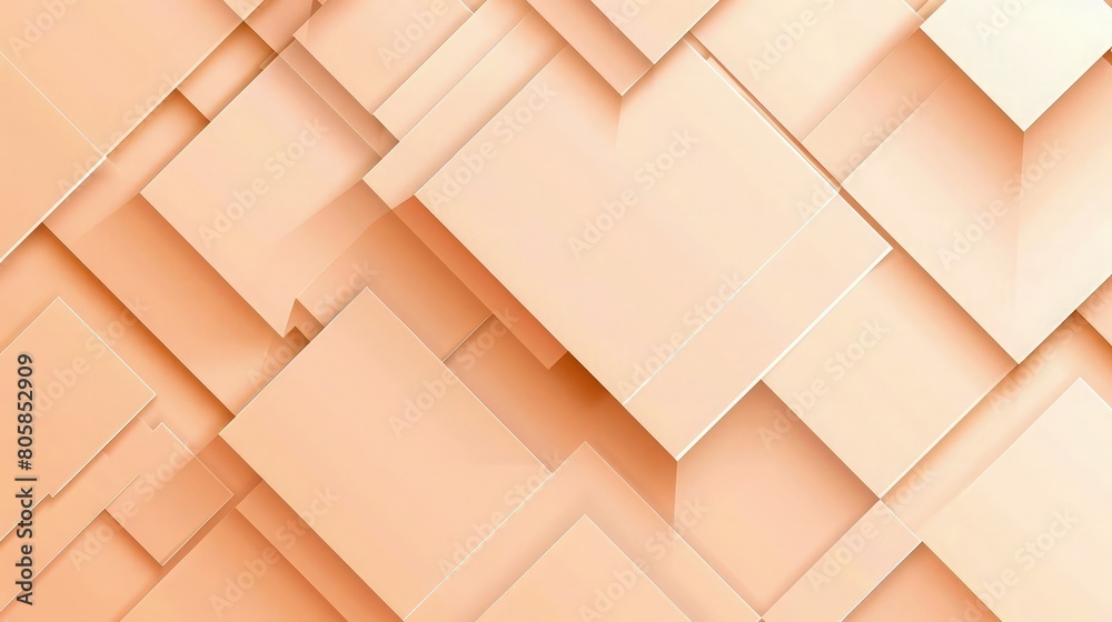 Fototapeta premium A sleek light peach cubic blank geometric background with copy space for your text 