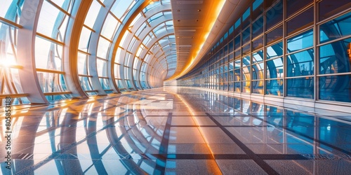 A large, empty airport terminal with a lot of windows