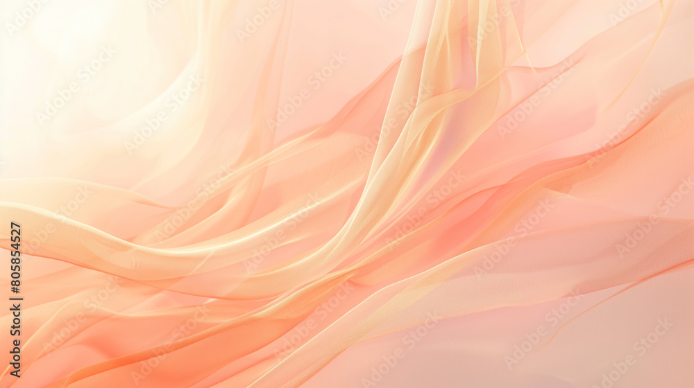 Soft peach-colored flowing fabric creating an abstract and dreamy composition with gentle curves and warm hues. Soft peach-colored flowing fabric creating an abstract and dreamy composition with gentle curves and warm hues.