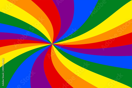 Colorful Rainbow LGBTQ pride star or sunburst swirl.