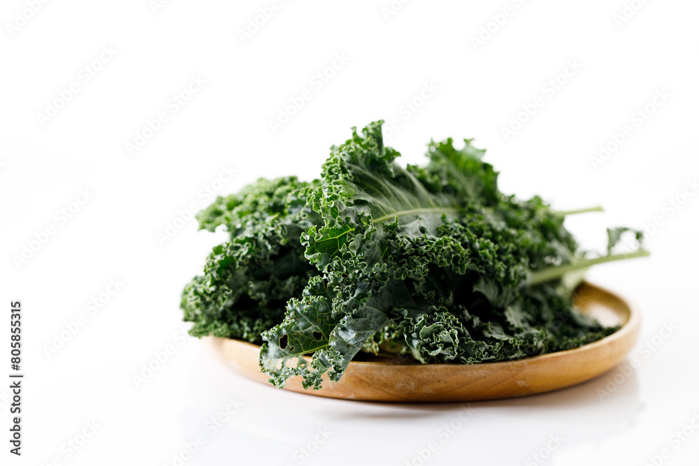 Fresh green Kale leaf salad vegetable on white background Fresh green Kale leaf salad vegetable on white background