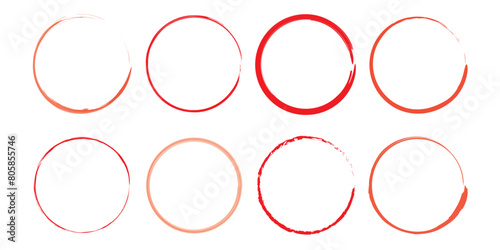 Set of hand drawn sketchy circular scribble circles , pencil or pen handwritten. Collection of isolated doodle design elements for logo, sign, emblem, frame, border. Vector illustration. EPS 10