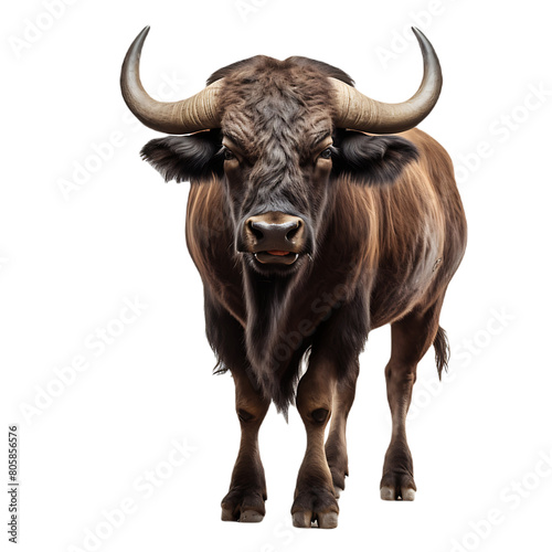 Wild buffalo on transparent background PNG