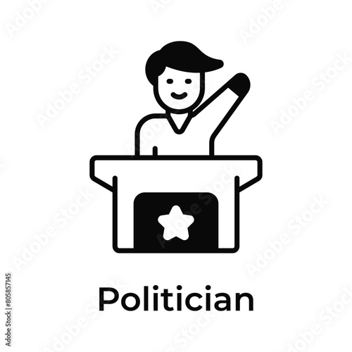 Well designed politician vector design, ready for premium use