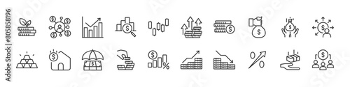 set of investment icons, budget, money management,