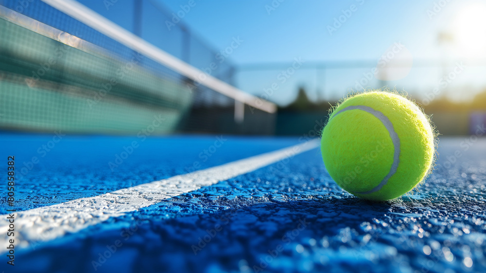 tennis ball on the court daylight 