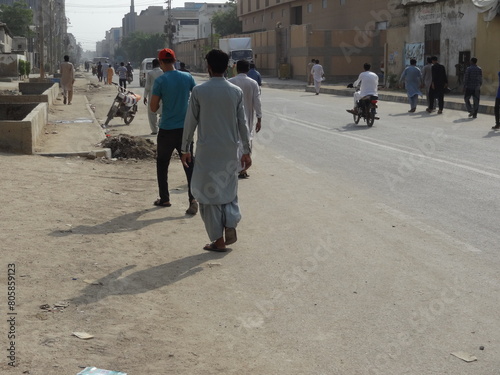 people walking in the street