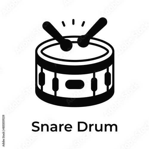 An easy to use vector of snare drum, editable icon design